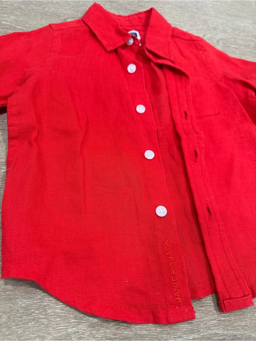 Janie and Jack Red Button-Down Shirt
